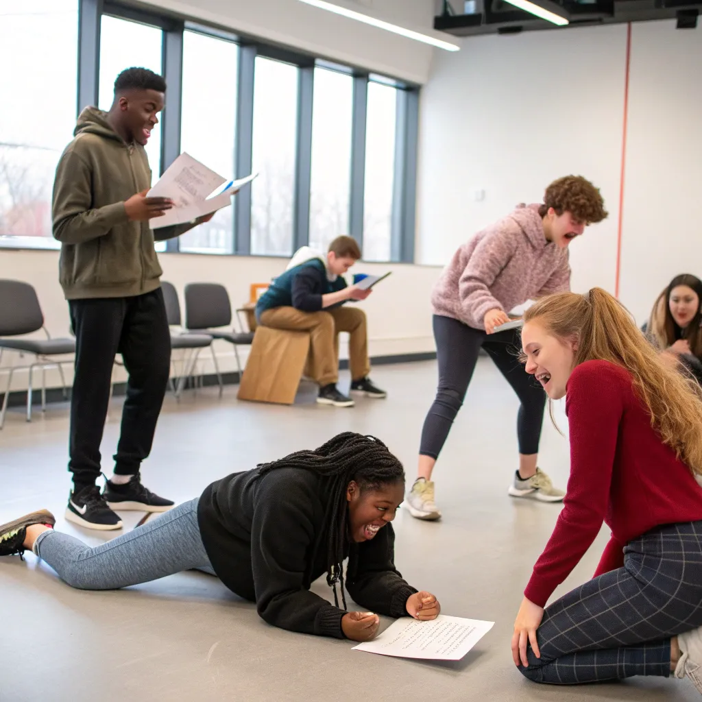 Students in an acting class at ZARLIONEX